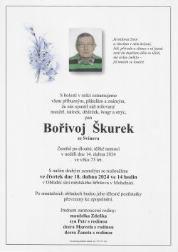 Smut. oznámení Bořivoj Škurek