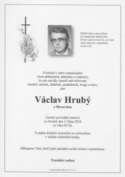 Smut. oznámení Václav Hrubý