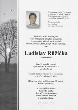 Smut. oznámení Ladislav Růžička