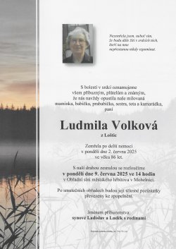 Smut. oznámení Ludmila Volková