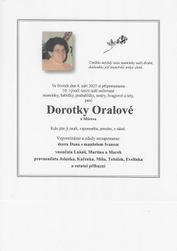 Vzpomínka Dorotka Oralová