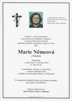 Smut. oznámení Marie Němcová