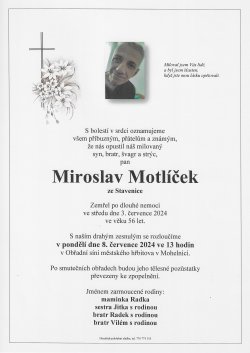 Smut. oznámení Miroslav Motlíček
