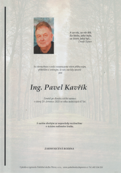 Smut. oznámení Pavel Kavřík