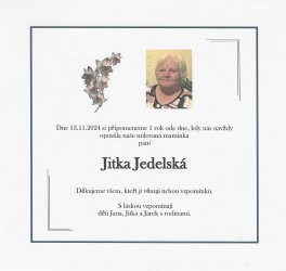 Vzpomínka Jitka Jedelská