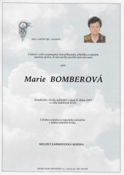 Smut. oznámení Marie Bomberová