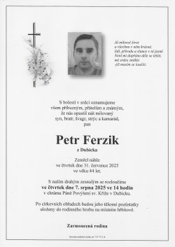 Smut. oznámení Petr Ferzik