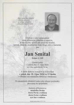 Smut. oznámení Jan Smital