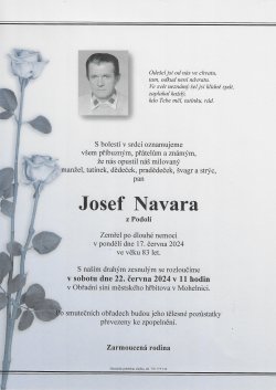 Smut. oznámení Josef Navara