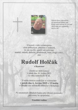 Smut. oznámení Rudolf Holčák