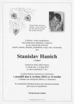 Smut. oznámení Stanislav Hanich