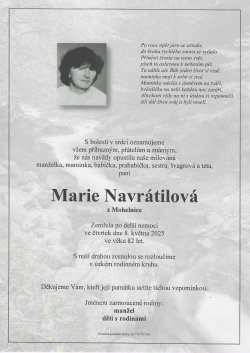 Smut. oznámení Marie Navrátilová
