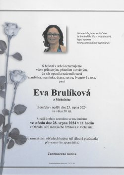 Smut. oznámení Eva Brulíková