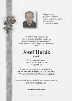 Smut. oznámení Josef Horák