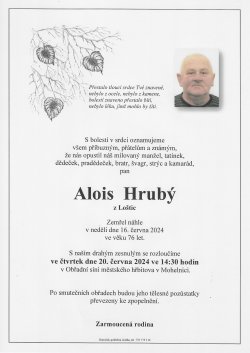 Smut. oznámení Alois Hrubý