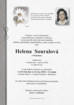 Smut. oznámení Helena Souralová