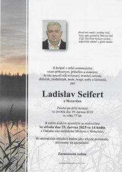 Smut. oznámení Ladislav Seifert