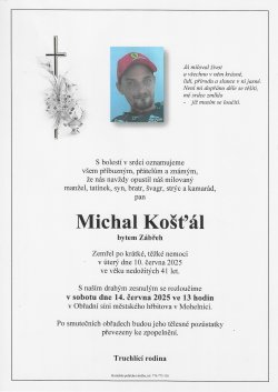 Smut. oznámení Michal Košťál