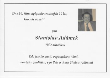 Vzpomínka Stanislav Adámek